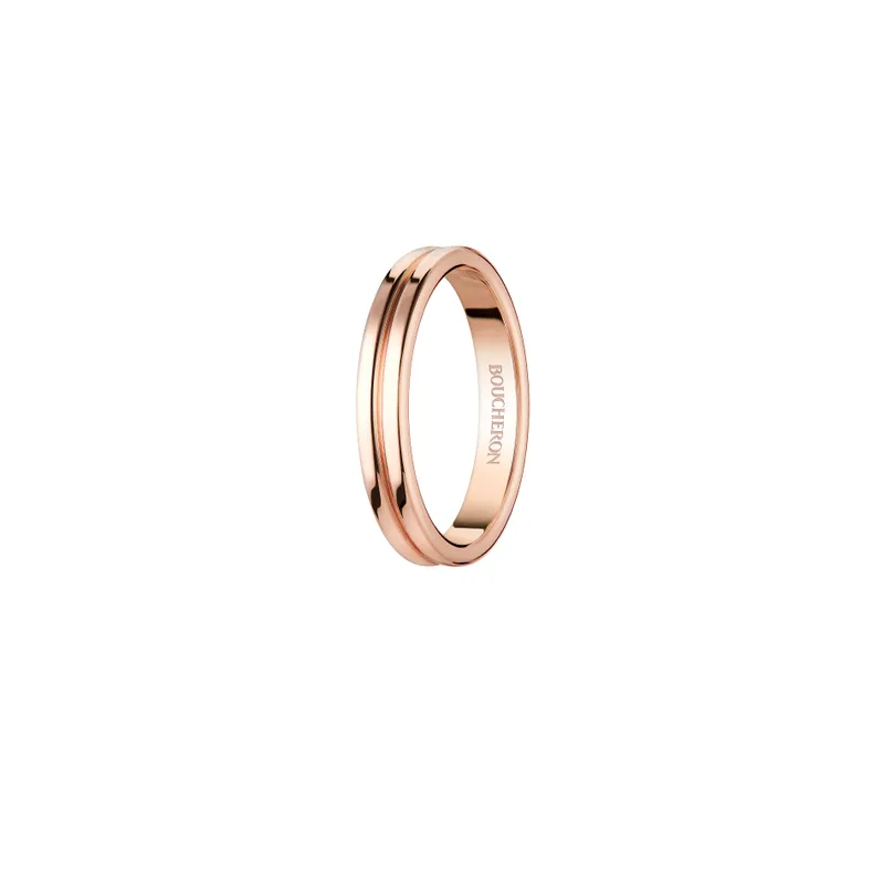 Second product packshot​ Godron Pink Gold Small Wedding Band 