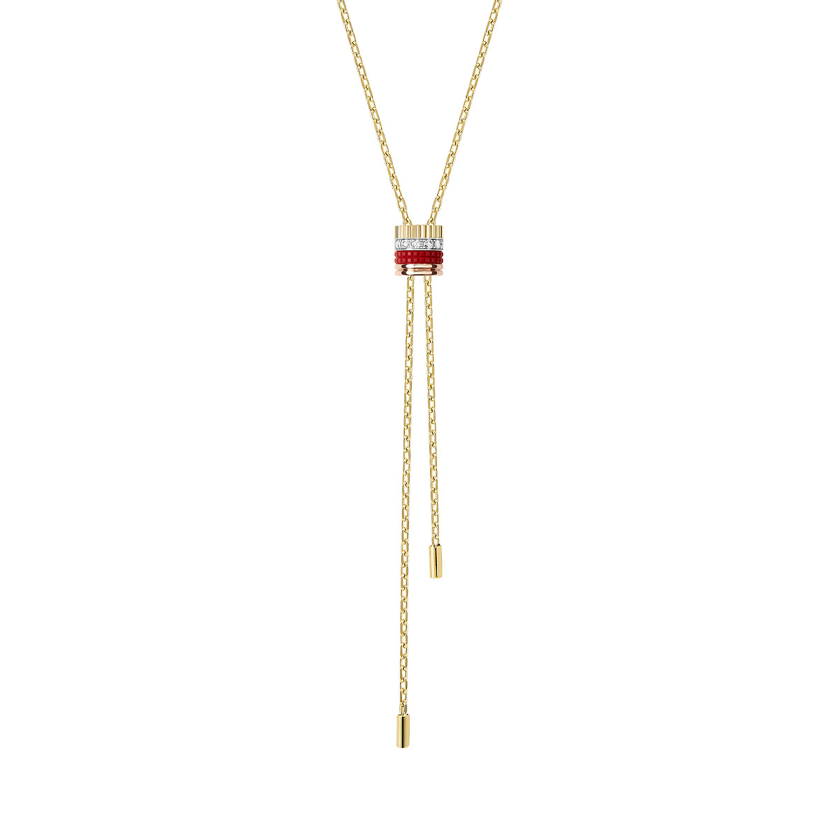 Quatre Red Edition Tie Necklace, Small Model