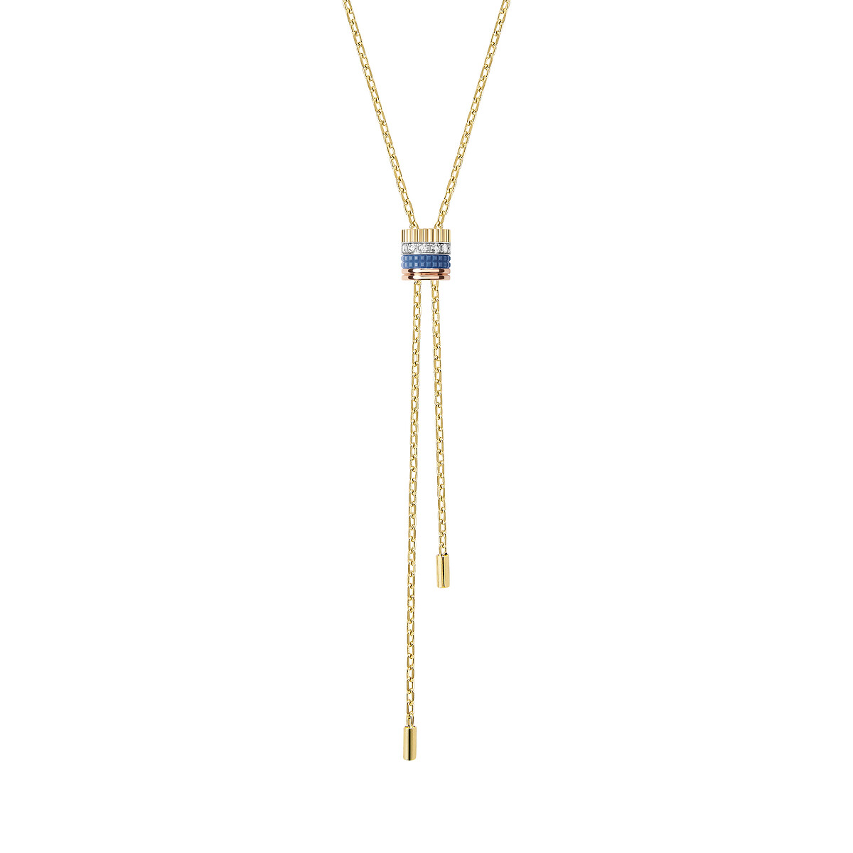Quatre Blue Edition Tie Necklace, Small Model 