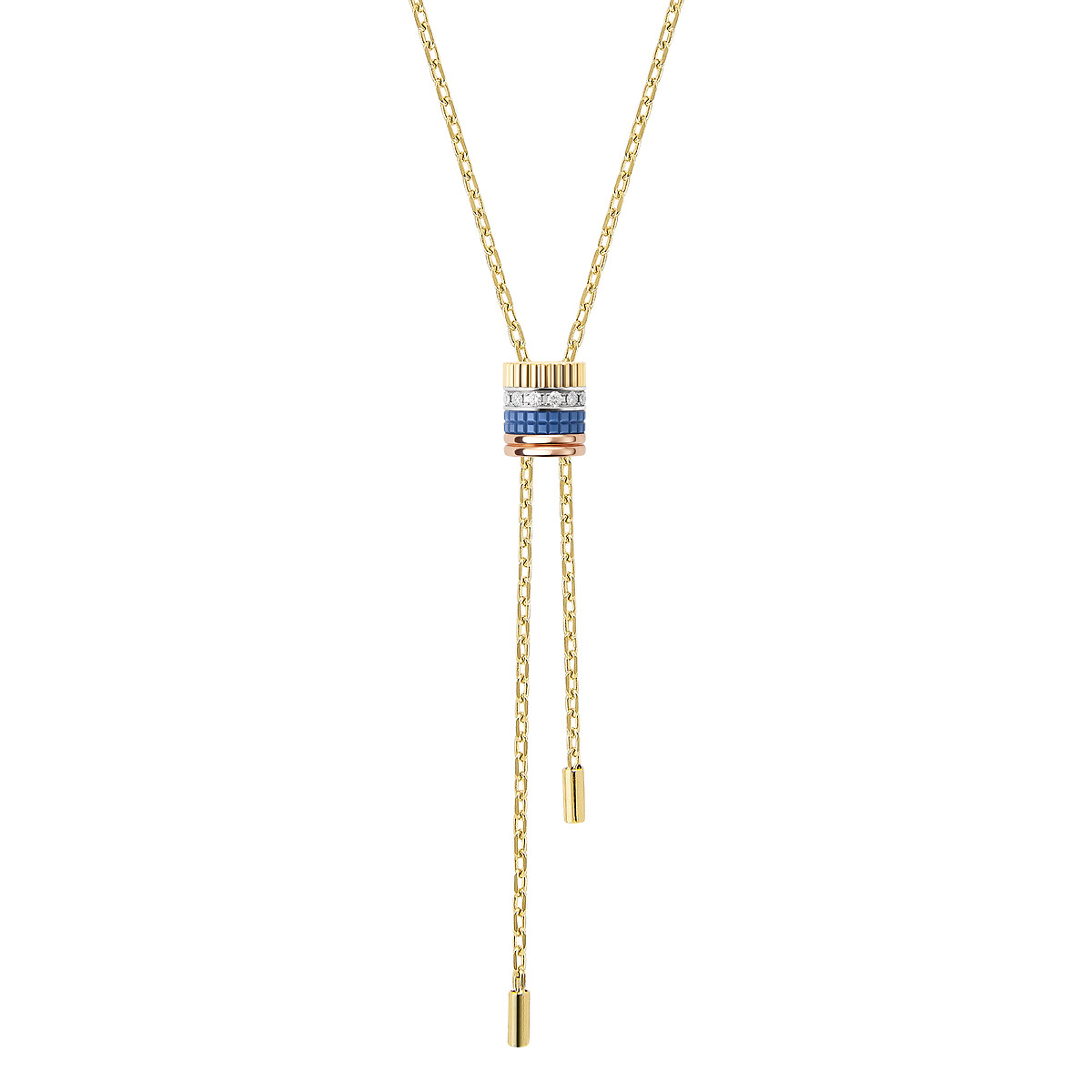 Quatre blue edition tie necklace large model | Jewelry | Boucheron 