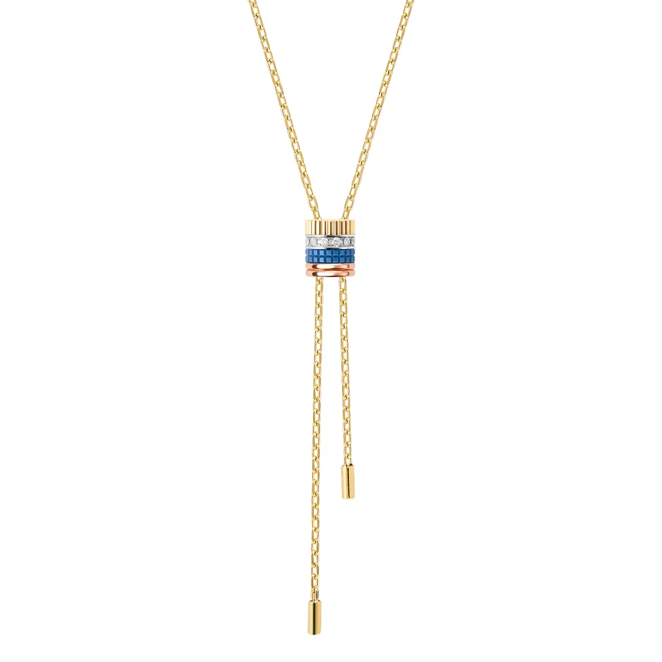 First product packshot Quatre Blue Edition Tie Necklace, large model