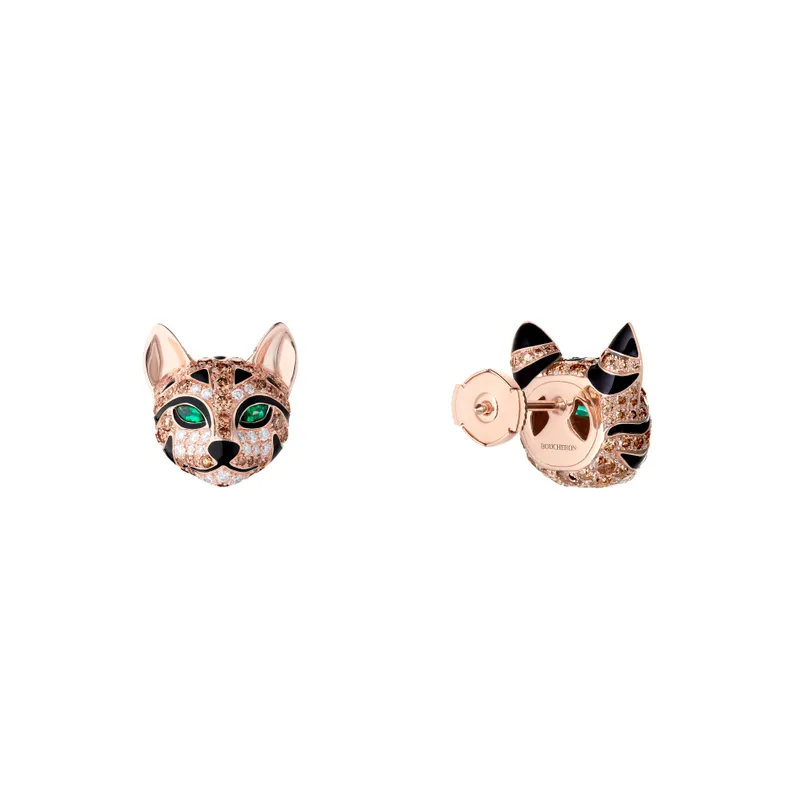 Second product packshot​ Fuzzy, the Leopard Cat stud earrings